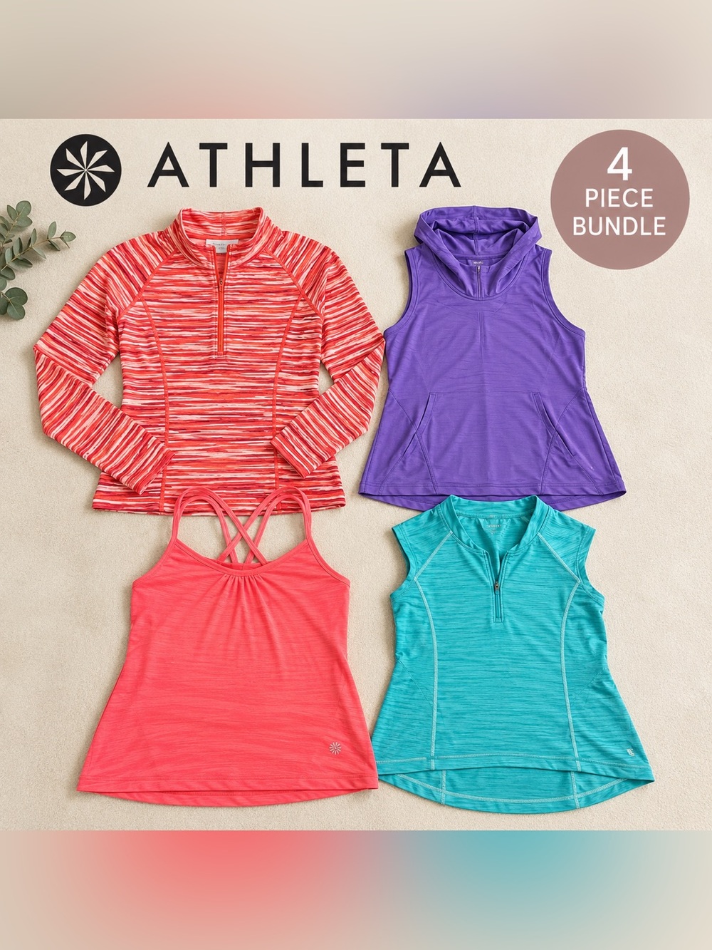 Athleta Size Small Activewear Bundle 4pc Running Yoga Tops
